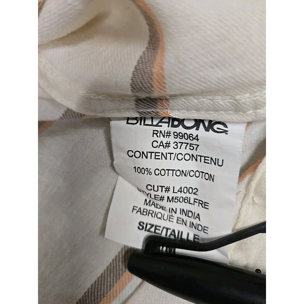Billabong Core Fit Stretch Button Down Long Sleeve‎ Shirt Striped Cotton Men's M - Picture 5 of 10